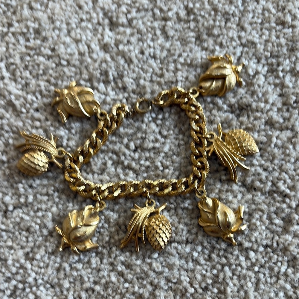 Gold Charm Bracelet High End
